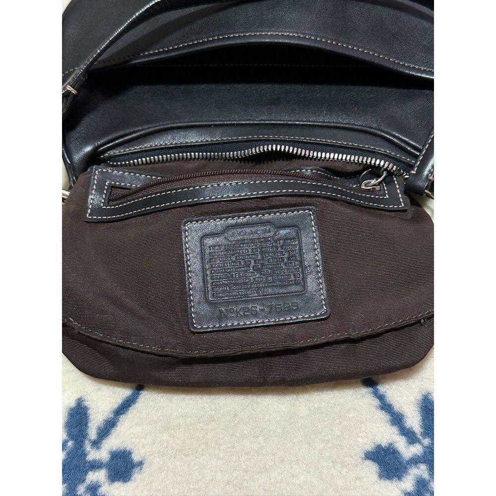 FAIR Coach Vintage Y2K Hampton Demi Hobo Crescent Shoulder Bag 2003 7593 - Black - Picture 3 of 9